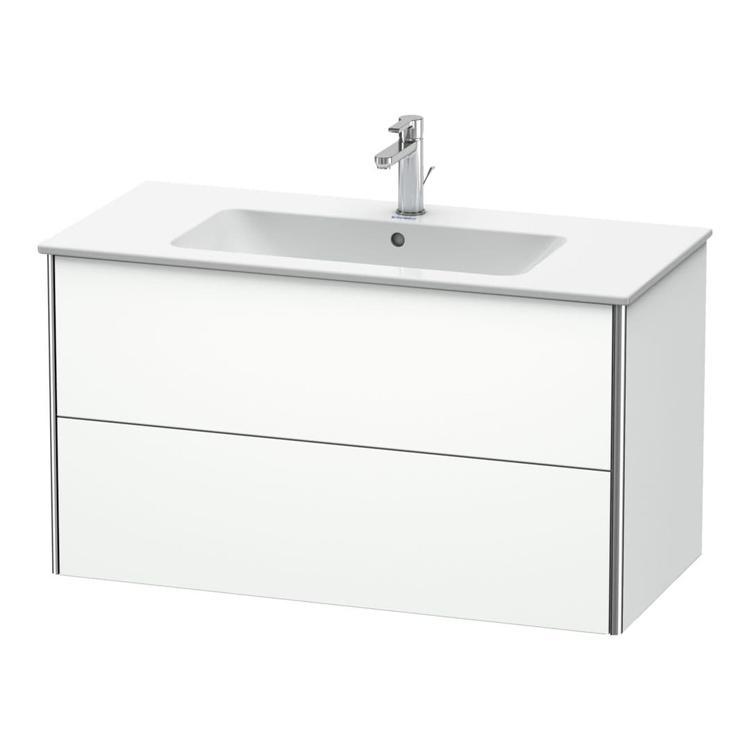 Duravit XSquare – Έπιπλο Νιπτήρα – 1010 mm, 2 συρτάρια, νιπτήρας κέντρο – White Super Matt, Decor (XS417308484)