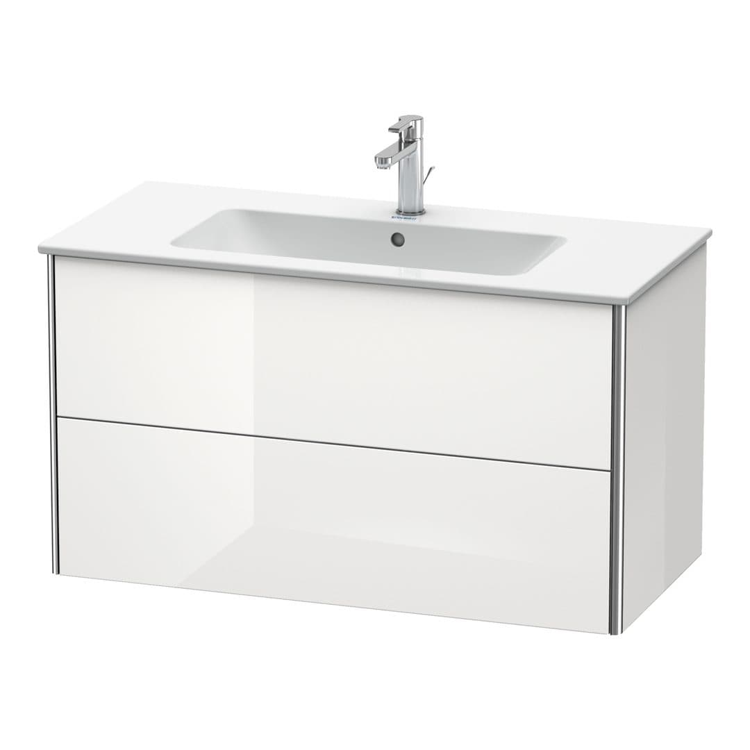 Duravit XSquare – Έπιπλο Νιπτήρα – 1010 mm, 2 συρτάρια, νιπτήρας κέντρο – White High Gloss, Lacquer (XS417308585)