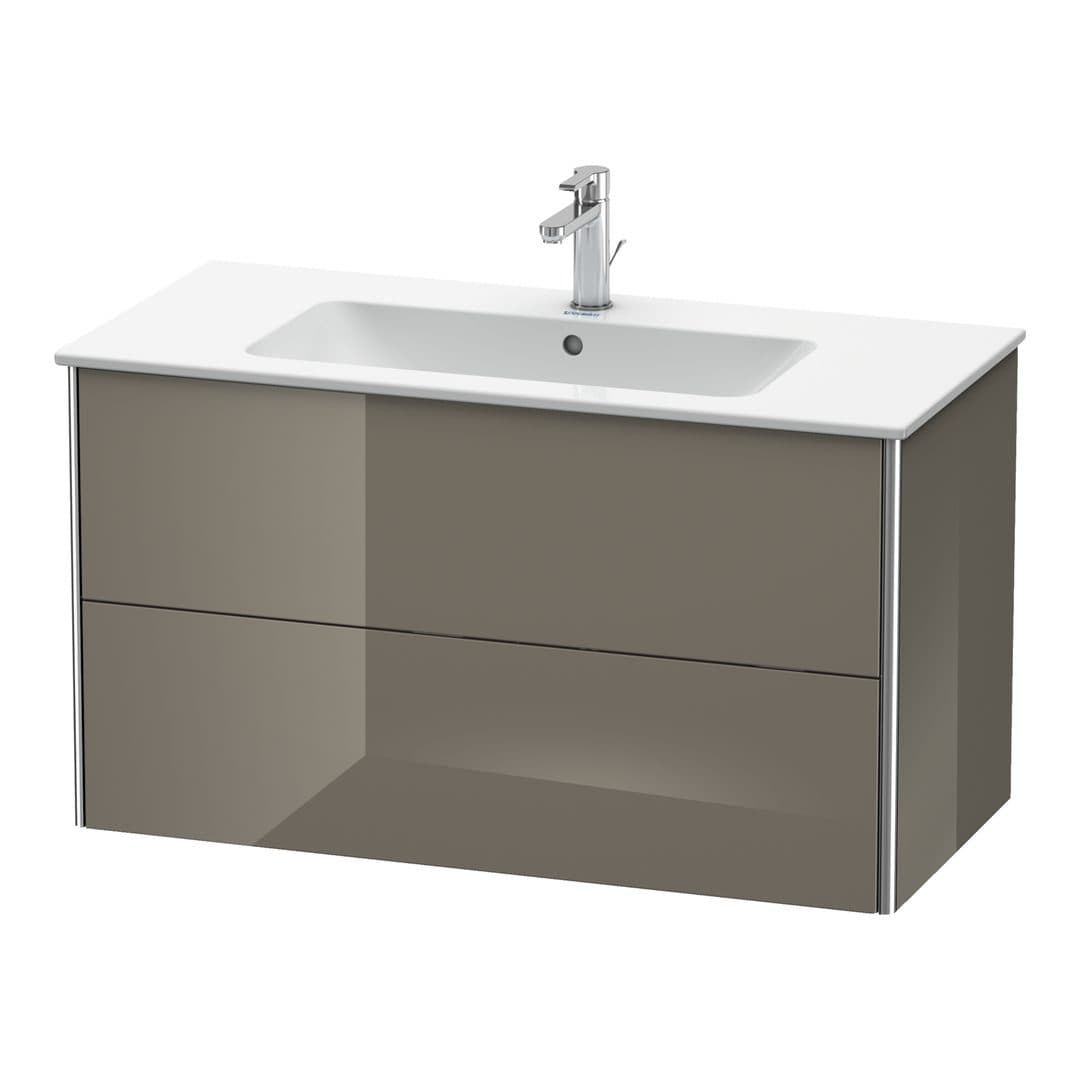 Duravit XSquare – Έπιπλο Νιπτήρα – 1010 mm, 2 συρτάρια, νιπτήρας κέντρο – Flannel Grey High Gloss, Lacquer (XS417308989)