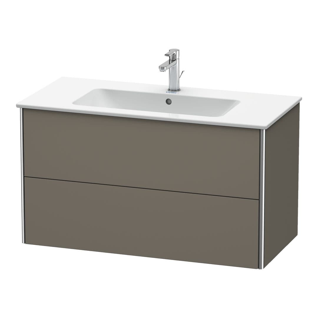 Duravit XSquare – Έπιπλο Νιπτήρα – 1010 mm, 2 συρτάρια, νιπτήρας κέντρο – Flannel Grey Satin Matt, Lacquer (XS417309090)
