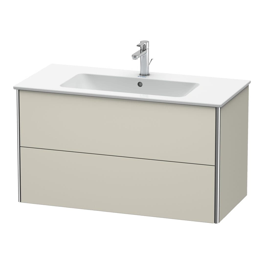 Duravit XSquare – Έπιπλο Νιπτήρα – 1010 mm, 2 συρτάρια, νιπτήρας κέντρο – Taupe Matt, Decor (XS417309191)
