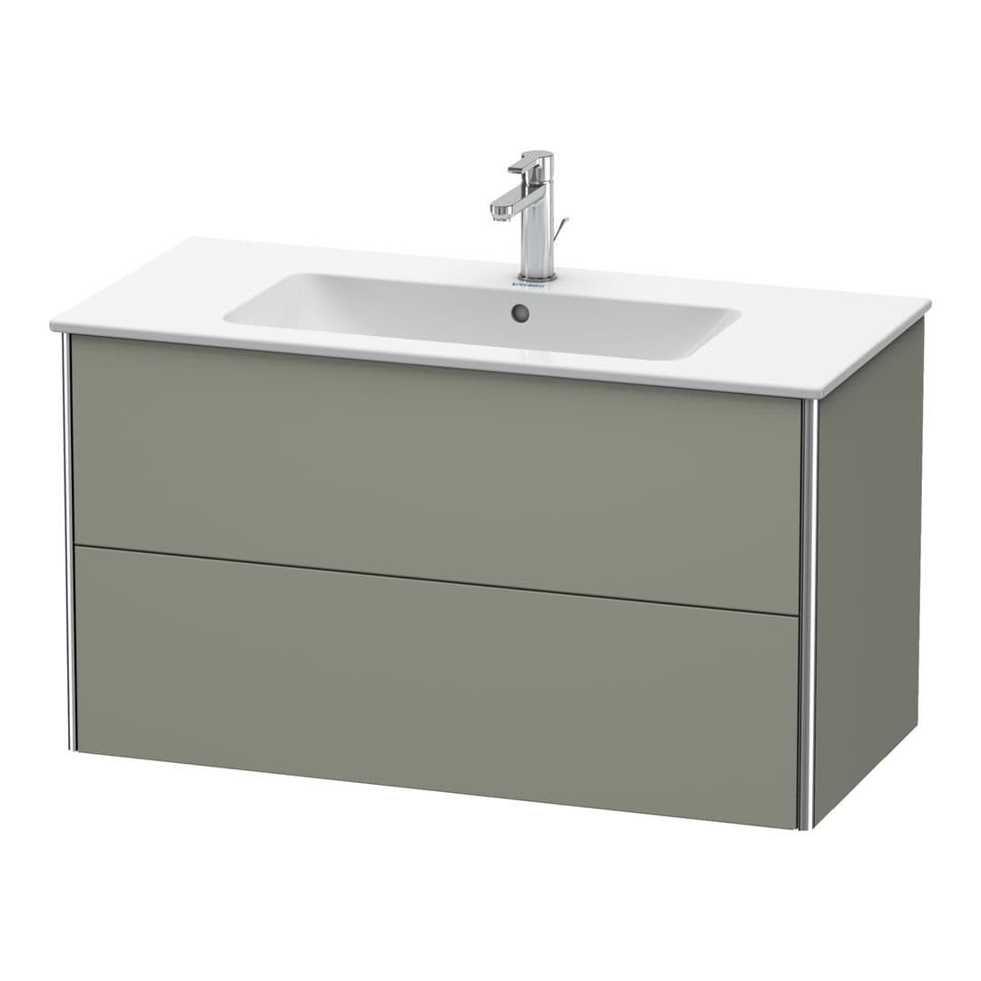 Duravit XSquare – Έπιπλο Νιπτήρα – 1010 mm, 2 συρτάρια, νιπτήρας κέντρο – Stone grey Satin Matt, Lacquer (XS417309292)