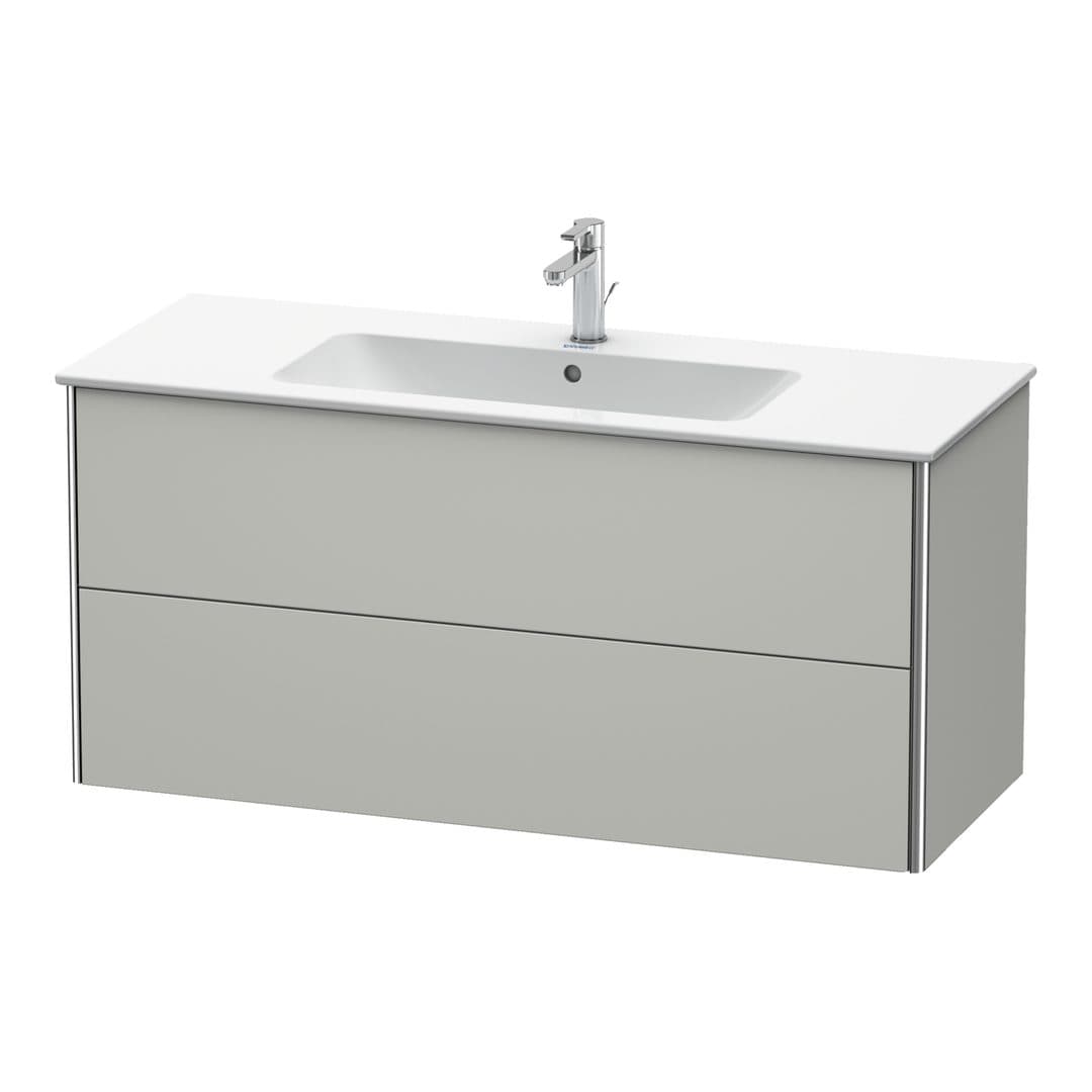 Duravit XSquare – Έπιπλο Νιπτήρα – 1210 mm, 2 συρτάρια, νιπτήρας κέντρο – Concrete grey Matt, Decor (XS417400707)