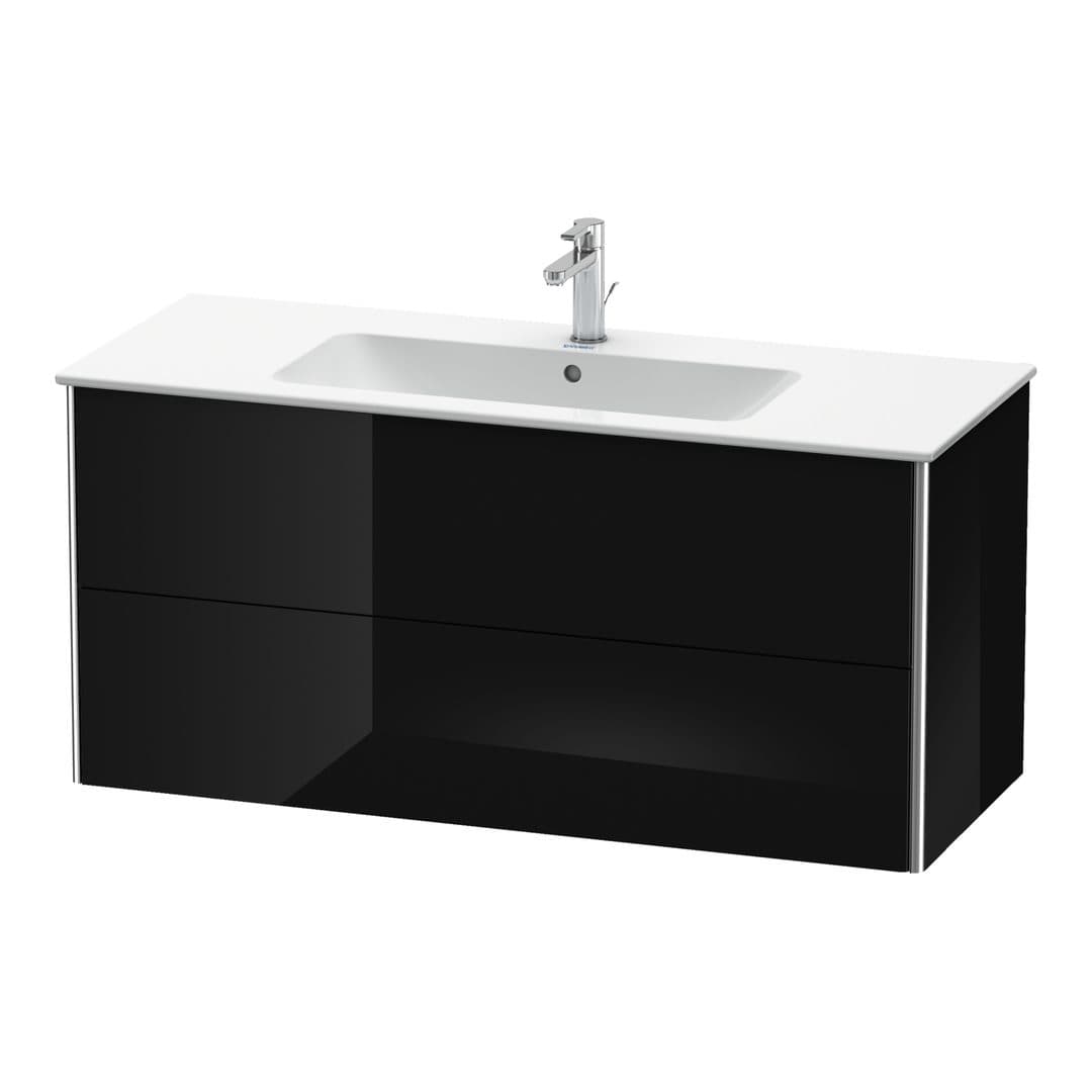 Duravit XSquare – Έπιπλο Νιπτήρα – 1210 mm, 2 συρτάρια, νιπτήρας κέντρο – Black High Gloss, Lacquer (XS417404040)