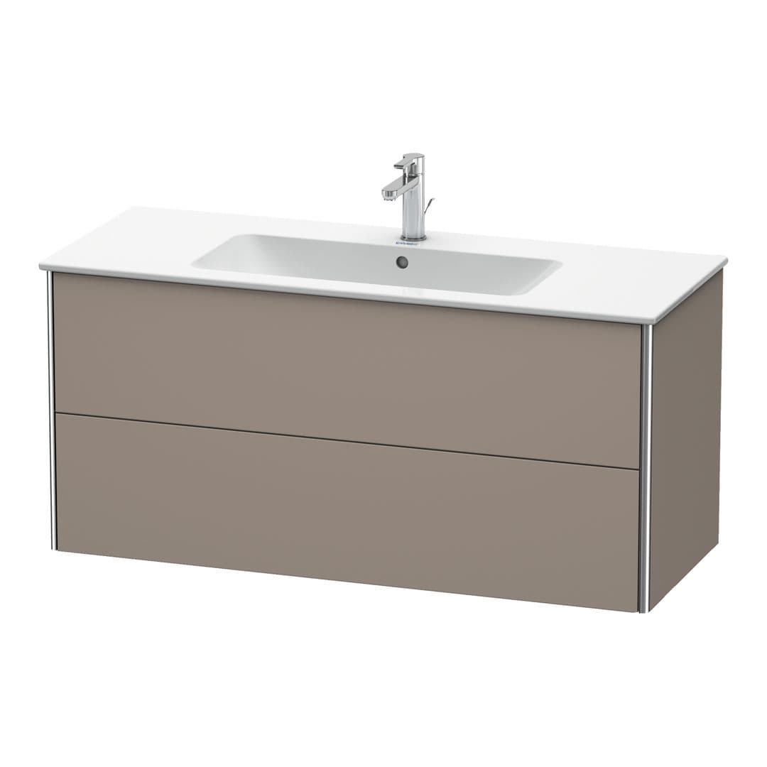 Duravit XSquare – Έπιπλο Νιπτήρα – 1210 mm, 2 συρτάρια, νιπτήρας κέντρο – Basalte Matt, Decor (XS417404343)