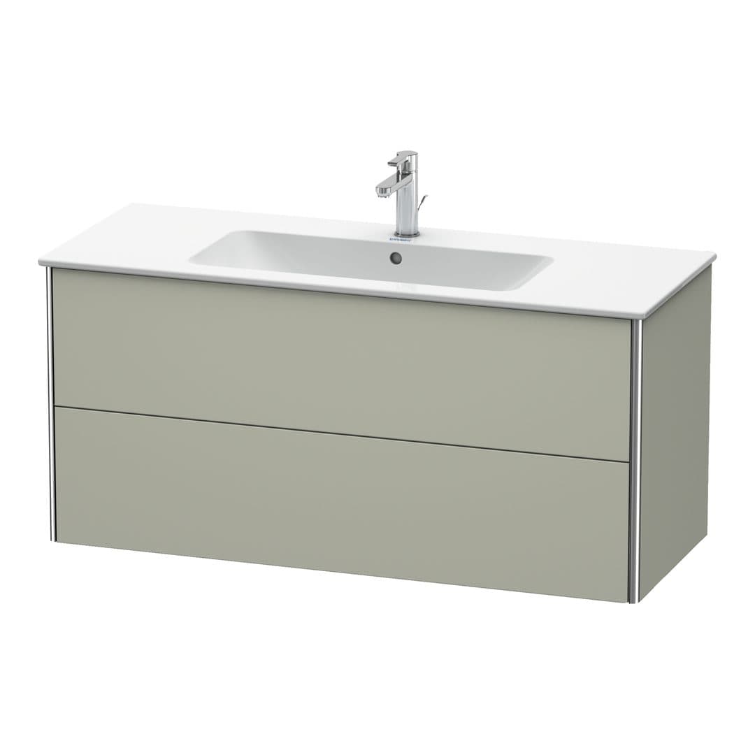Duravit XSquare – Έπιπλο Νιπτήρα – 1210 mm, 2 συρτάρια, νιπτήρας κέντρο – Taupe Satin Matt, Lacquer (XS417406060)