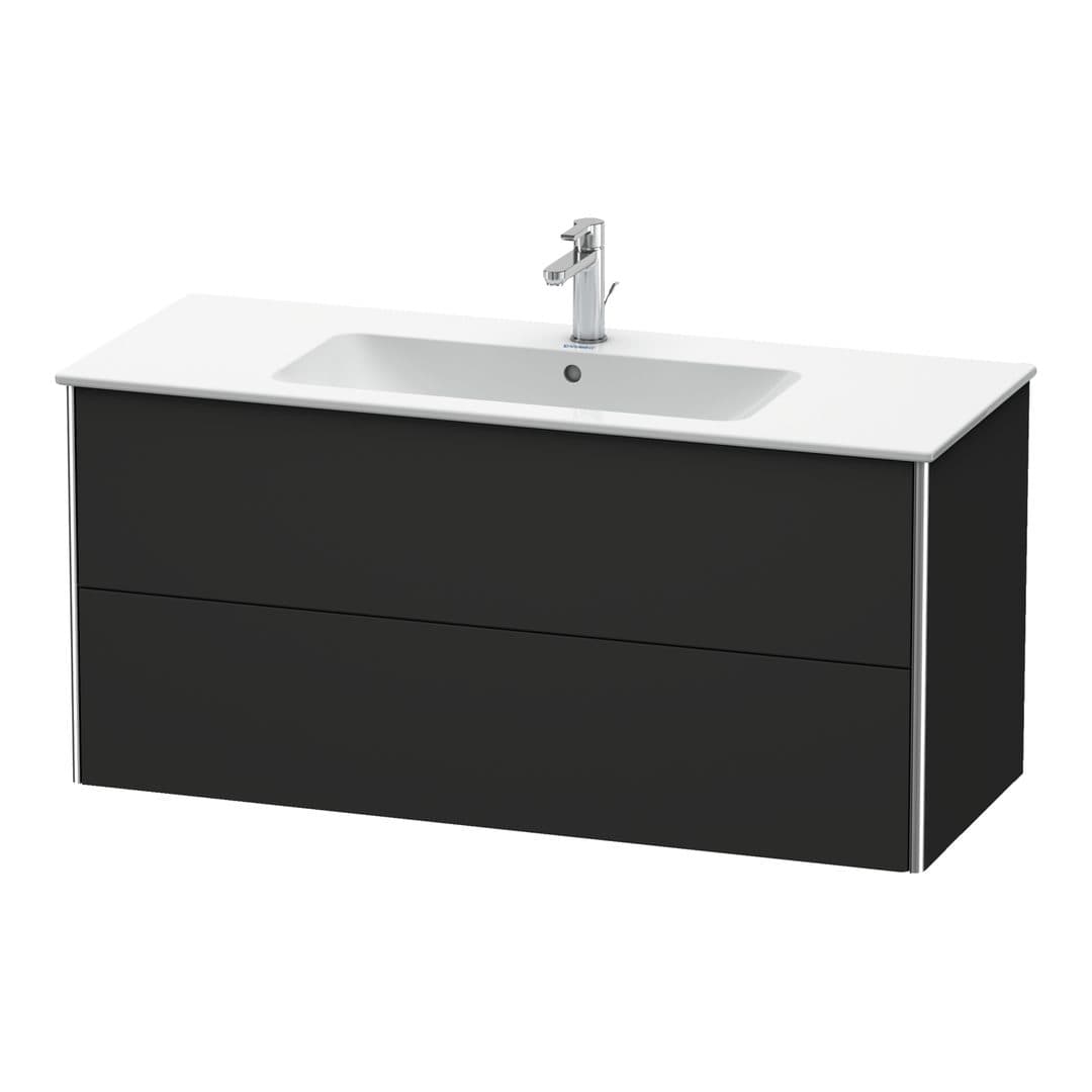 Duravit XSquare – Έπιπλο Νιπτήρα – 1210 mm, 2 συρτάρια, νιπτήρας κέντρο – Graphite Super Matt, Decor (XS417408080)