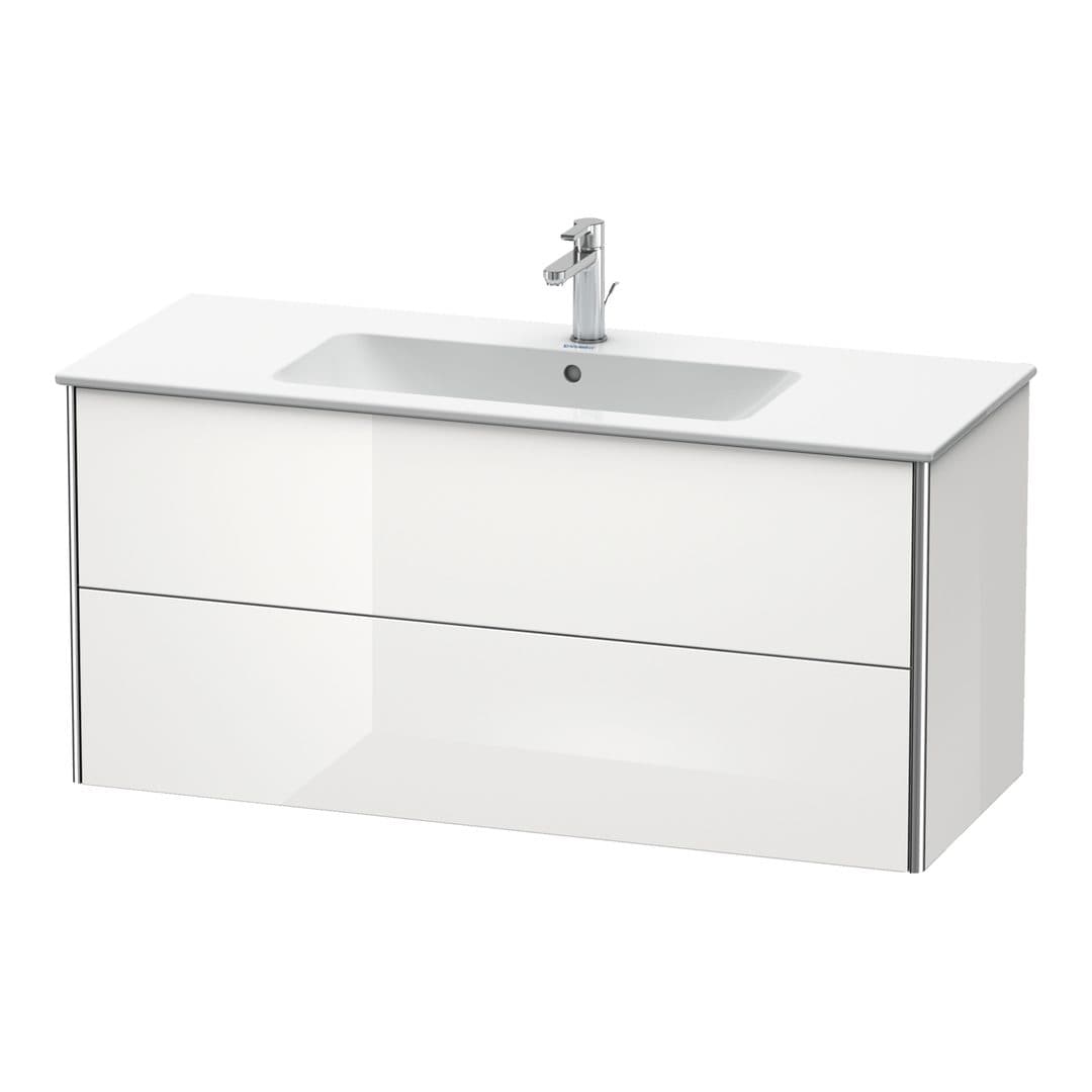 Duravit XSquare – Έπιπλο Νιπτήρα – 1210 mm, 2 συρτάρια, νιπτήρας κέντρο – White High Gloss, Lacquer (XS417408585)