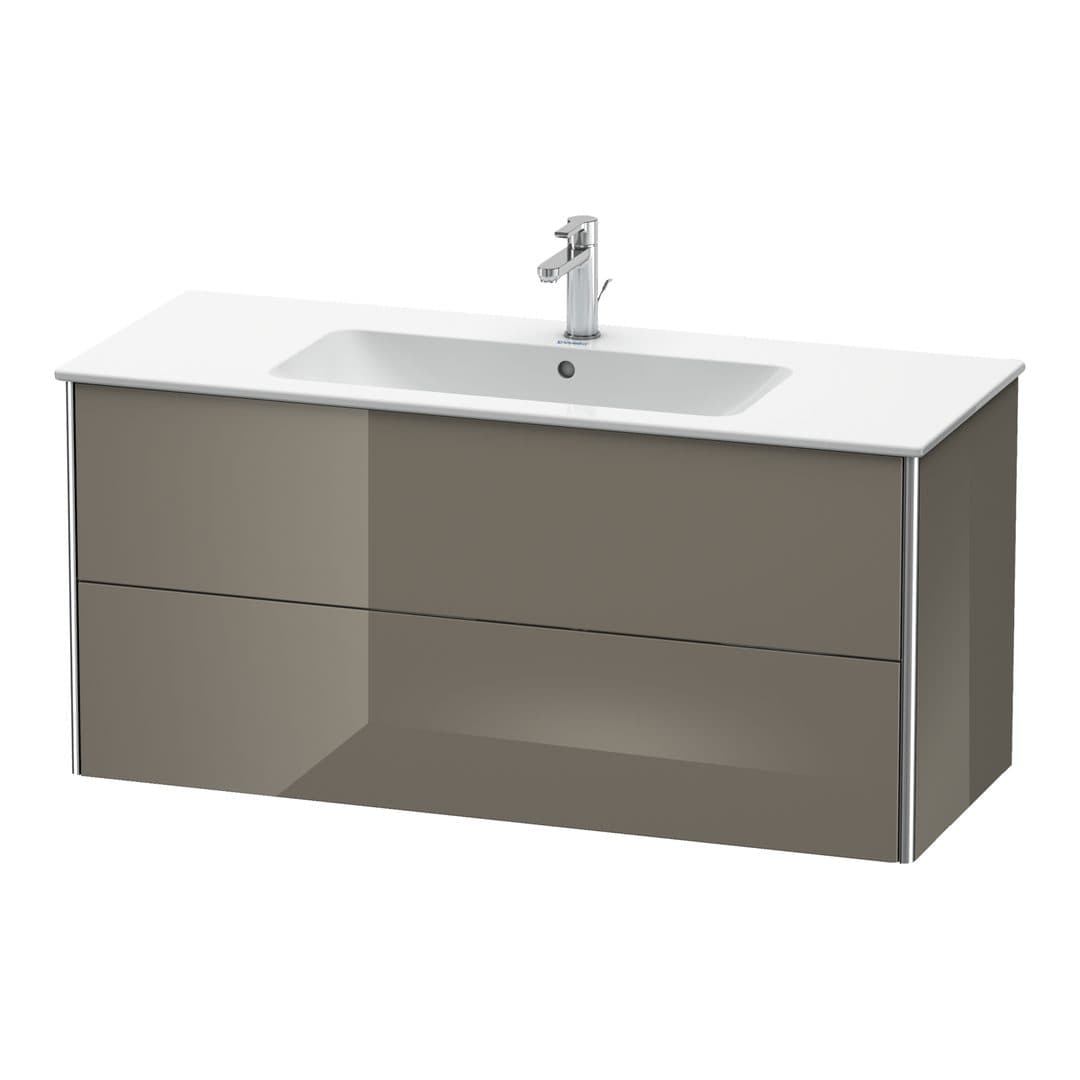 Duravit XSquare – Έπιπλο Νιπτήρα – 1210 mm, 2 συρτάρια, νιπτήρας κέντρο – Flannel Grey High Gloss, Lacquer (XS417408989)