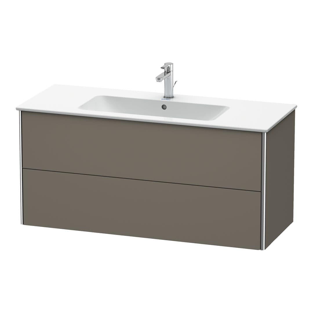 Duravit XSquare – Έπιπλο Νιπτήρα – 1210 mm, 2 συρτάρια, νιπτήρας κέντρο – Flannel Grey Satin Matt, Lacquer (XS417409090)
