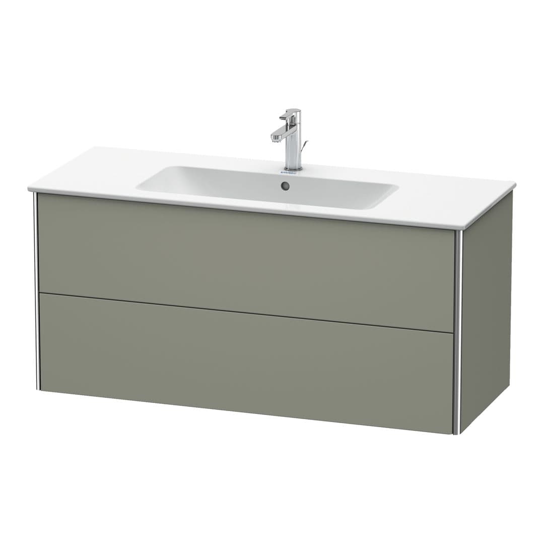 Duravit XSquare – Έπιπλο Νιπτήρα – 1210 mm, 2 συρτάρια, νιπτήρας κέντρο – Stone grey Satin Matt, Lacquer (XS417409292)