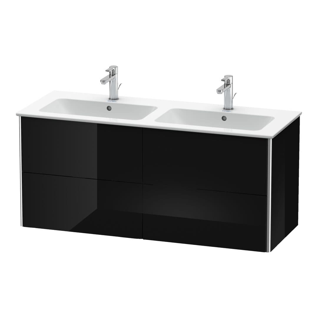 Duravit XSquare – Έπιπλο Νιπτήρα – 1280 mm, 4 συρτάρια – Black High Gloss, Lacquer (XS417504040)
