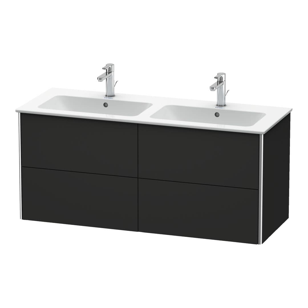 Duravit XSquare – Έπιπλο Νιπτήρα – 1280 mm, 4 συρτάρια – Graphite Super Matt, Decor (XS417508080)