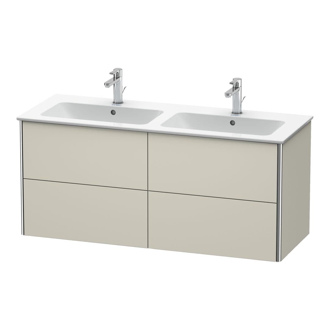 Duravit XSquare – Έπιπλο Νιπτήρα – 1280 mm, 4 συρτάρια – Taupe Matt, Decor (XS417509191)