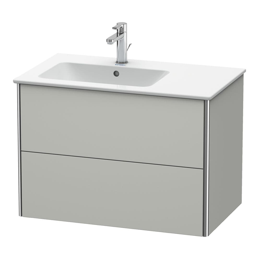 Duravit XSquare – Έπιπλο Νιπτήρα – 810 mm, 2 συρτάρια, νιπτήρας αριστερά – Concrete grey Matt, Decor (XS417600707)