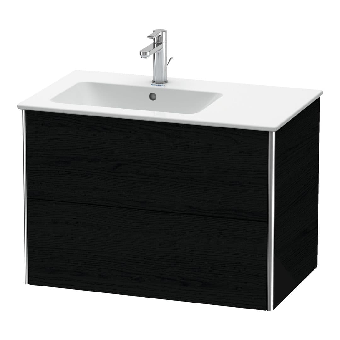 Duravit XSquare – Έπιπλο Νιπτήρα – 810 mm, 2 συρτάρια, νιπτήρας αριστερά – Black oak Matt, Decor (XS417601616)