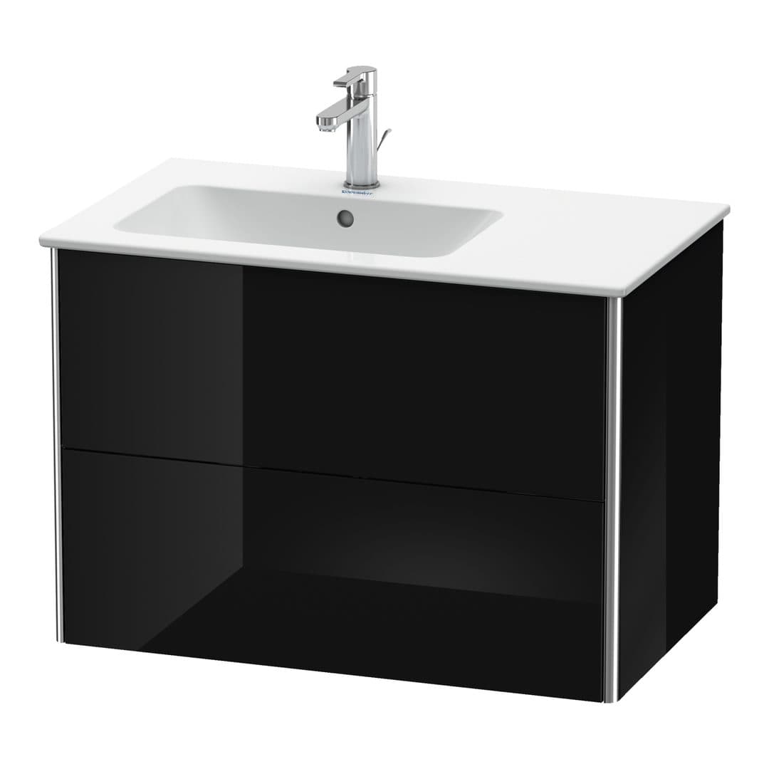 Duravit XSquare – Έπιπλο Νιπτήρα – 810 mm, 2 συρτάρια, νιπτήρας αριστερά – Black High Gloss, Lacquer (XS417604040)