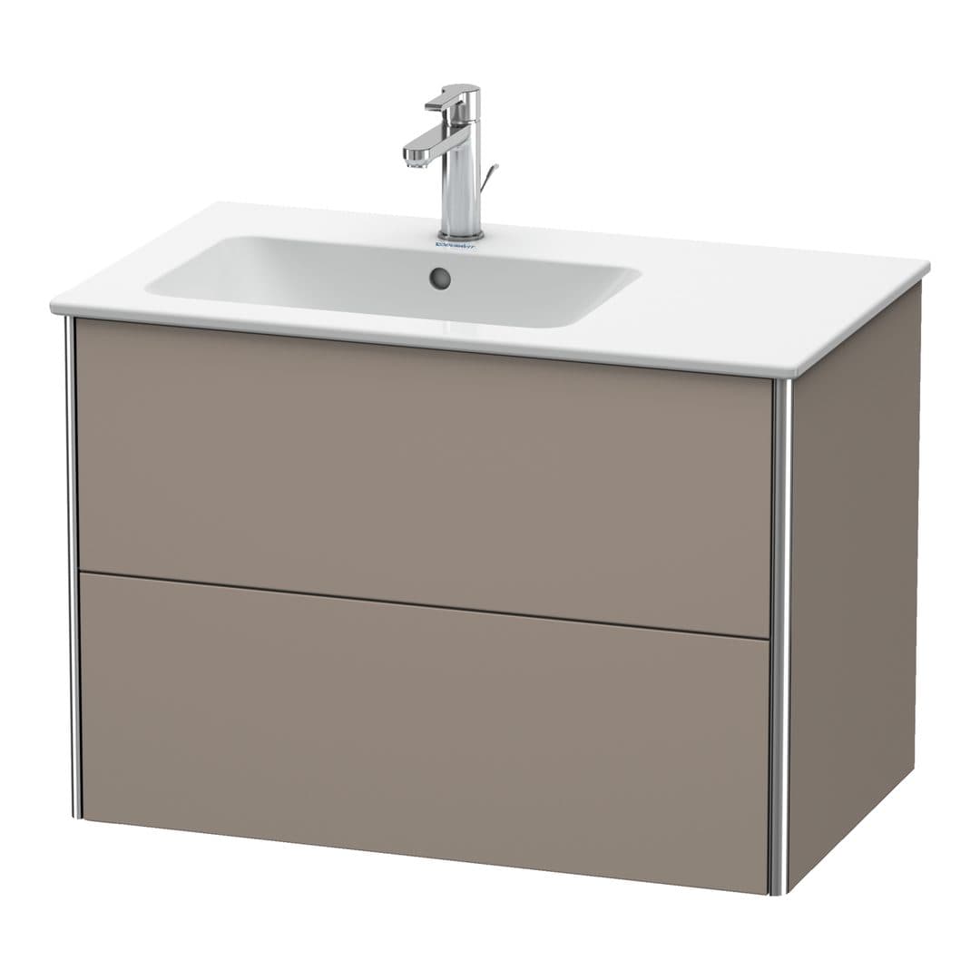 Duravit XSquare – Έπιπλο Νιπτήρα – 810 mm, 2 συρτάρια, νιπτήρας αριστερά – Basalte Matt, Decor (XS417604343)