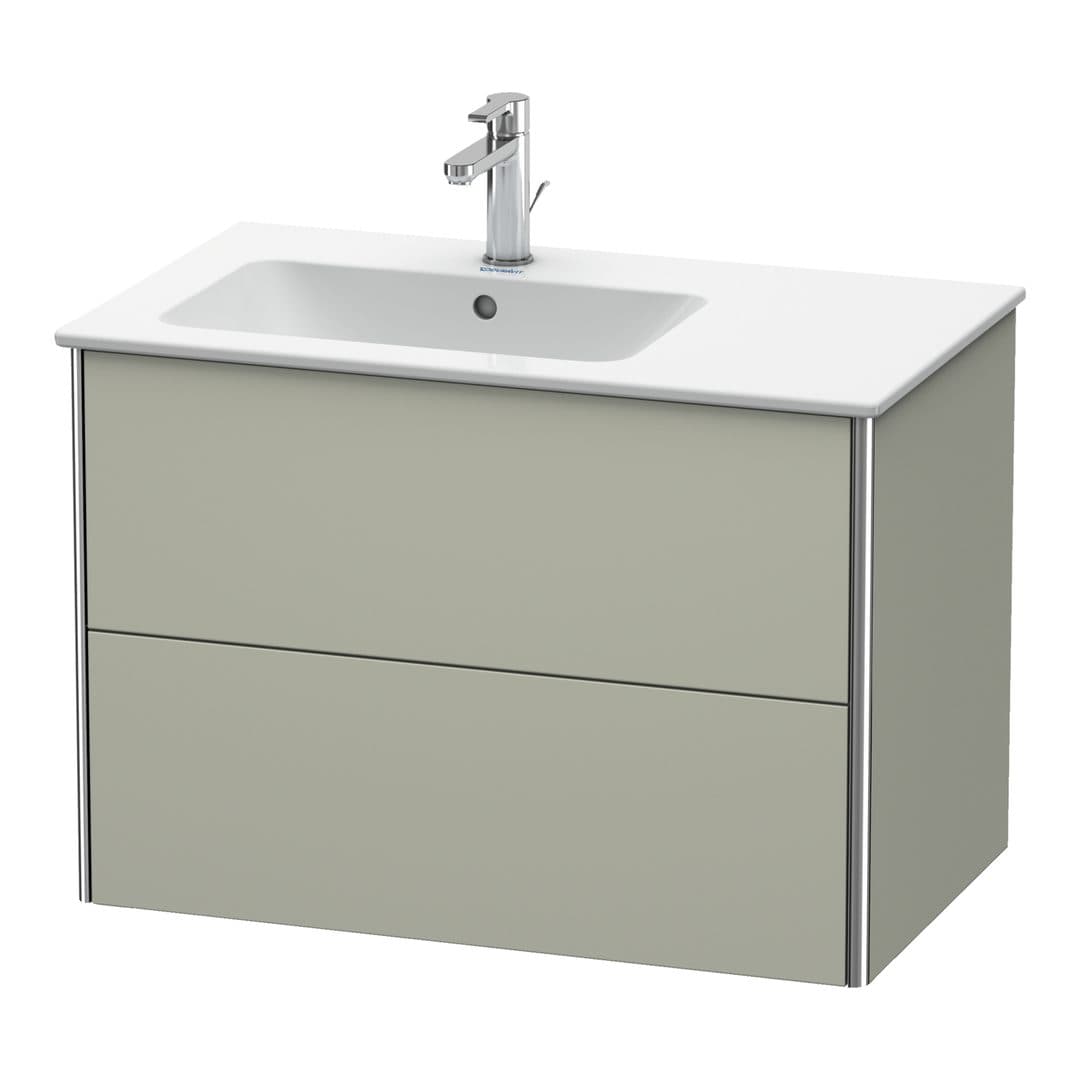 Duravit XSquare – Έπιπλο Νιπτήρα – 810 mm, 2 συρτάρια, νιπτήρας αριστερά – Taupe Satin Matt, Lacquer (XS417606060)