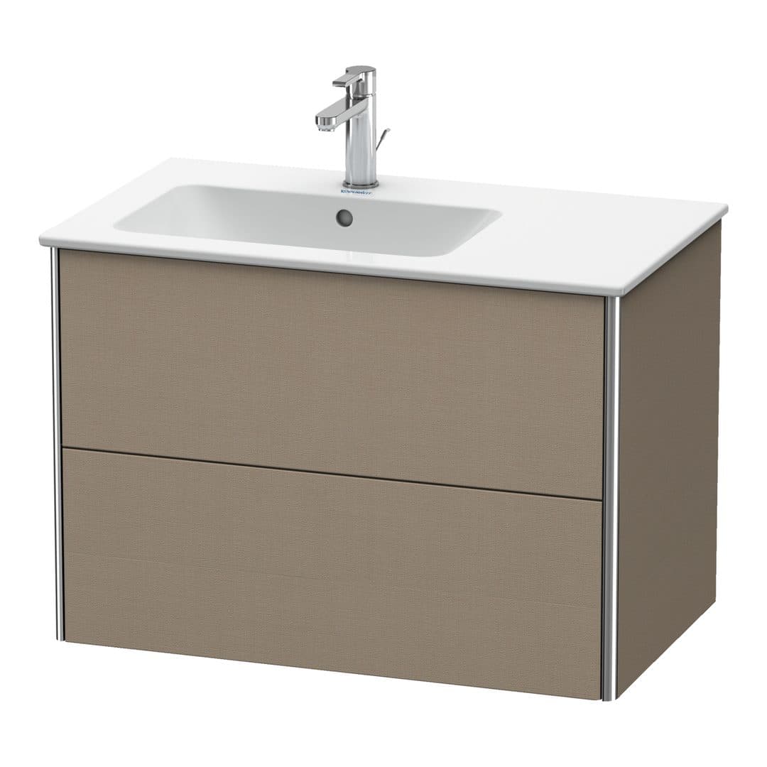 Duravit XSquare – Έπιπλο Νιπτήρα – 810 mm, 2 συρτάρια, νιπτήρας αριστερά – Linen Matt, Decor (XS417607575)