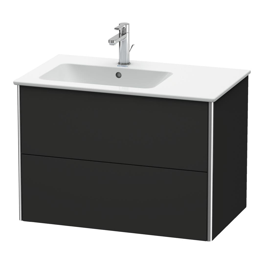 Duravit XSquare – Έπιπλο Νιπτήρα – 810 mm, 2 συρτάρια, νιπτήρας αριστερά – Graphite Super Matt, Decor (XS417608080)