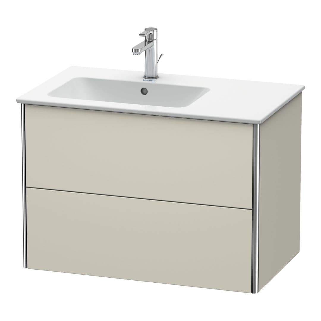 Duravit XSquare – Έπιπλο Νιπτήρα – 810 mm, 2 συρτάρια, νιπτήρας αριστερά – Taupe Super Matt, Decor (XS417608383)