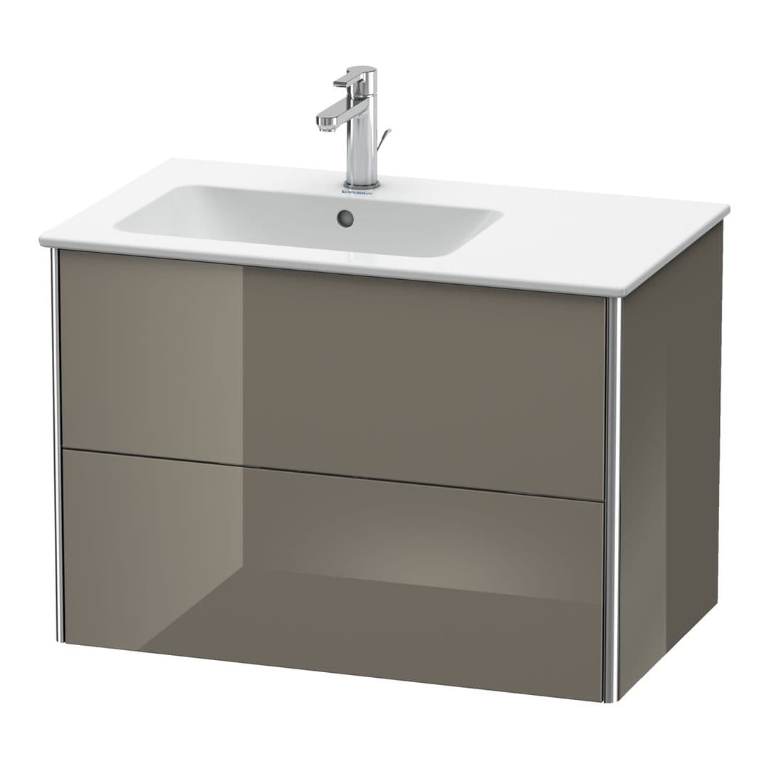 Duravit XSquare – Έπιπλο Νιπτήρα – 810 mm, 2 συρτάρια, νιπτήρας αριστερά – Flannel Grey High Gloss, Lacquer (XS417608989)