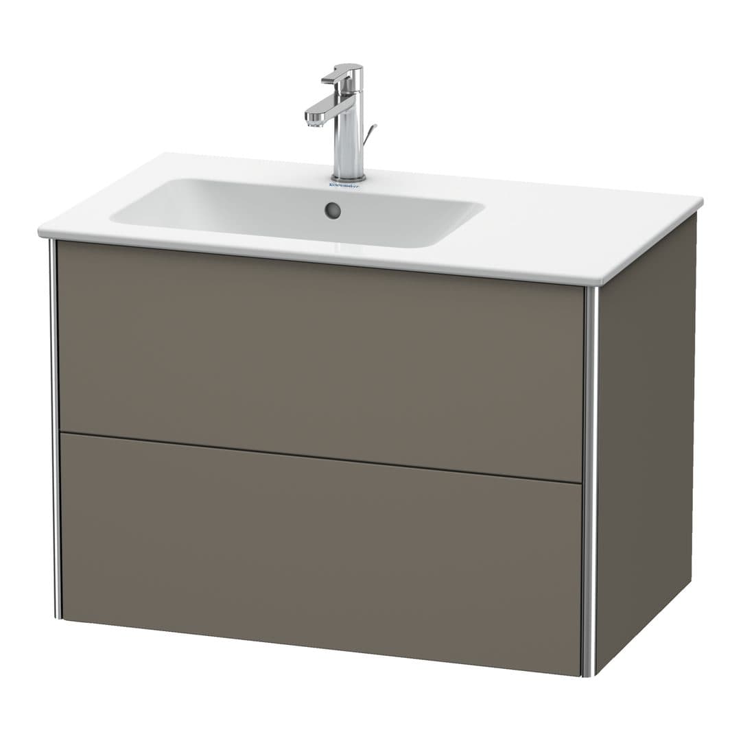 Duravit XSquare – Έπιπλο Νιπτήρα – 810 mm, 2 συρτάρια, νιπτήρας αριστερά – Flannel Grey Satin Matt, Lacquer (XS417609090)