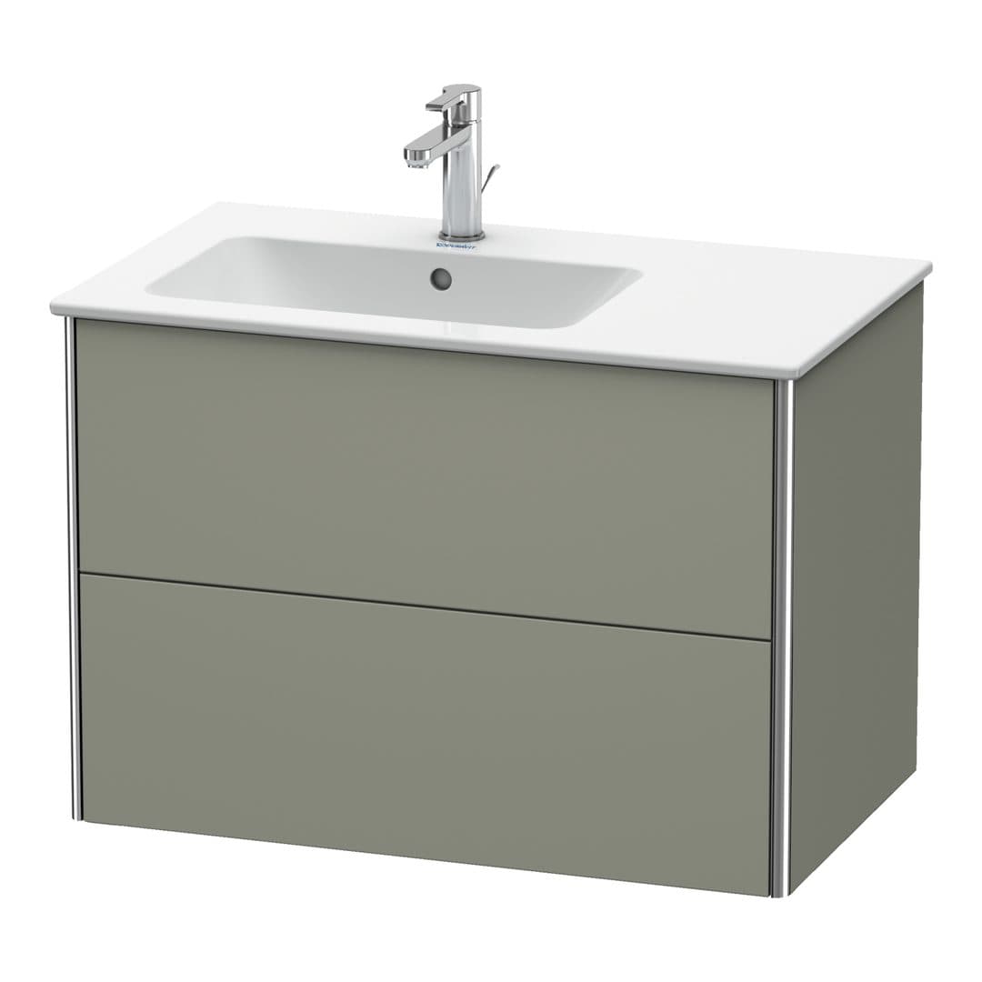 Duravit XSquare – Έπιπλο Νιπτήρα – 810 mm, 2 συρτάρια, νιπτήρας αριστερά – Stone grey Satin Matt, Lacquer (XS417609292)