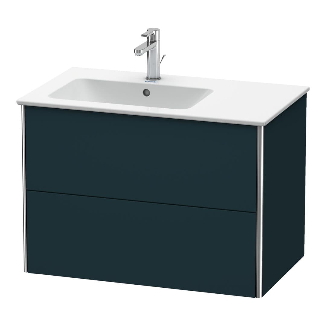 Duravit XSquare – Έπιπλο Νιπτήρα – 810 mm, 2 συρτάρια, νιπτήρας αριστερά – Night blue Satin Matt, Lacquer (XS417609898)