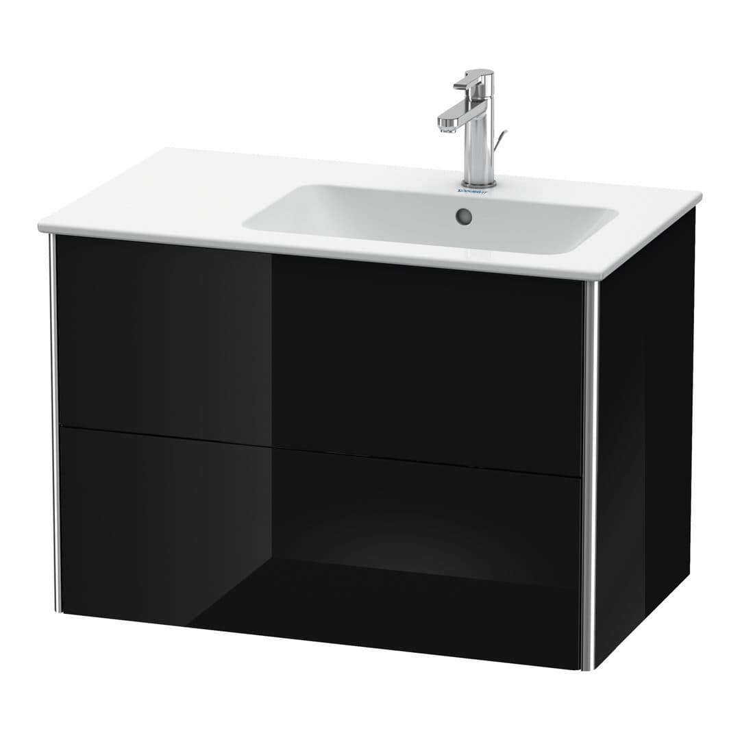 Duravit XSquare – Έπιπλο Νιπτήρα – 810 mm, 2 συρτάρια, νιπτήρας δεξιά – Black High Gloss, Lacquer (XS417704040)