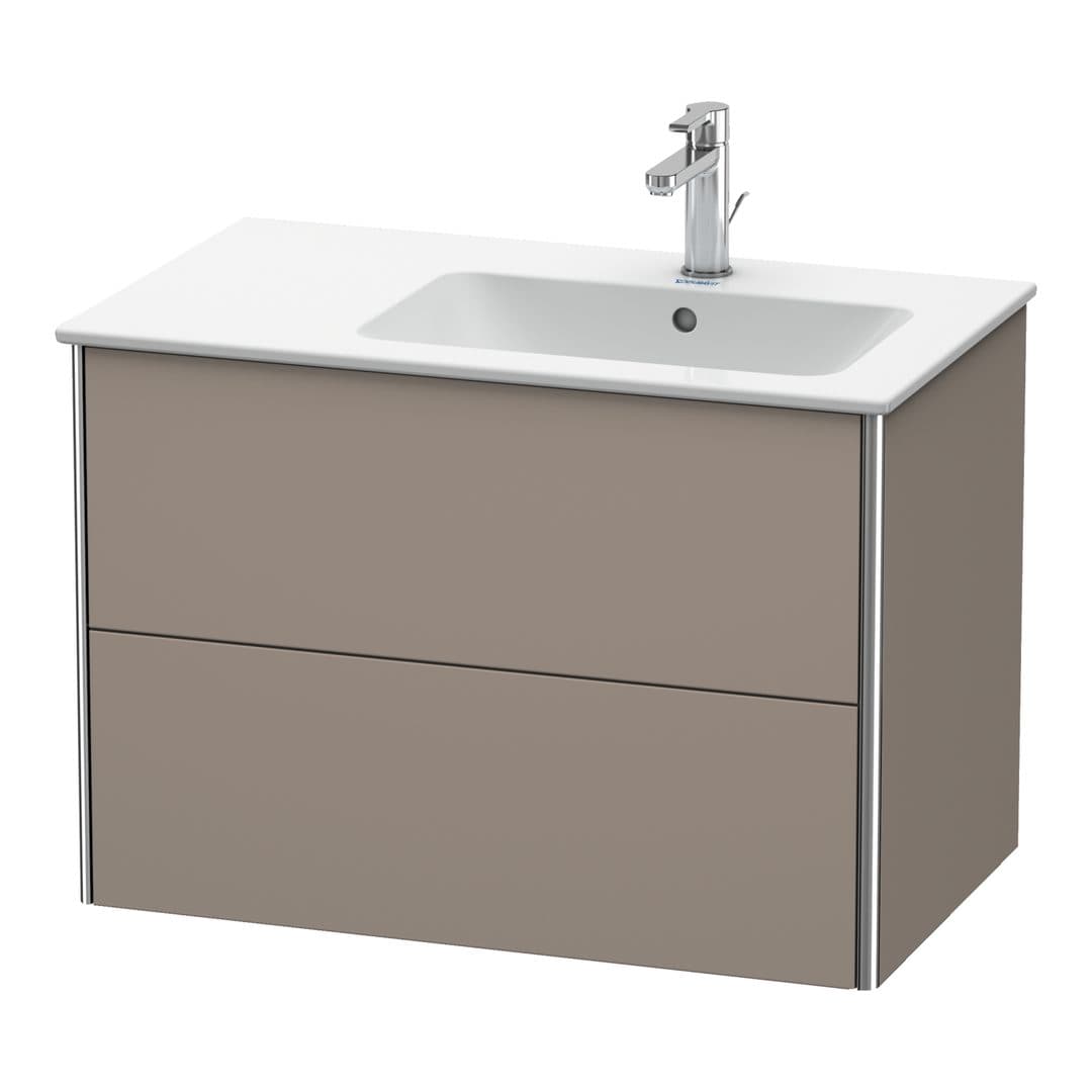 Duravit XSquare – Έπιπλο Νιπτήρα – 810 mm, 2 συρτάρια, νιπτήρας δεξιά – Basalte Matt, Decor (XS417704343)