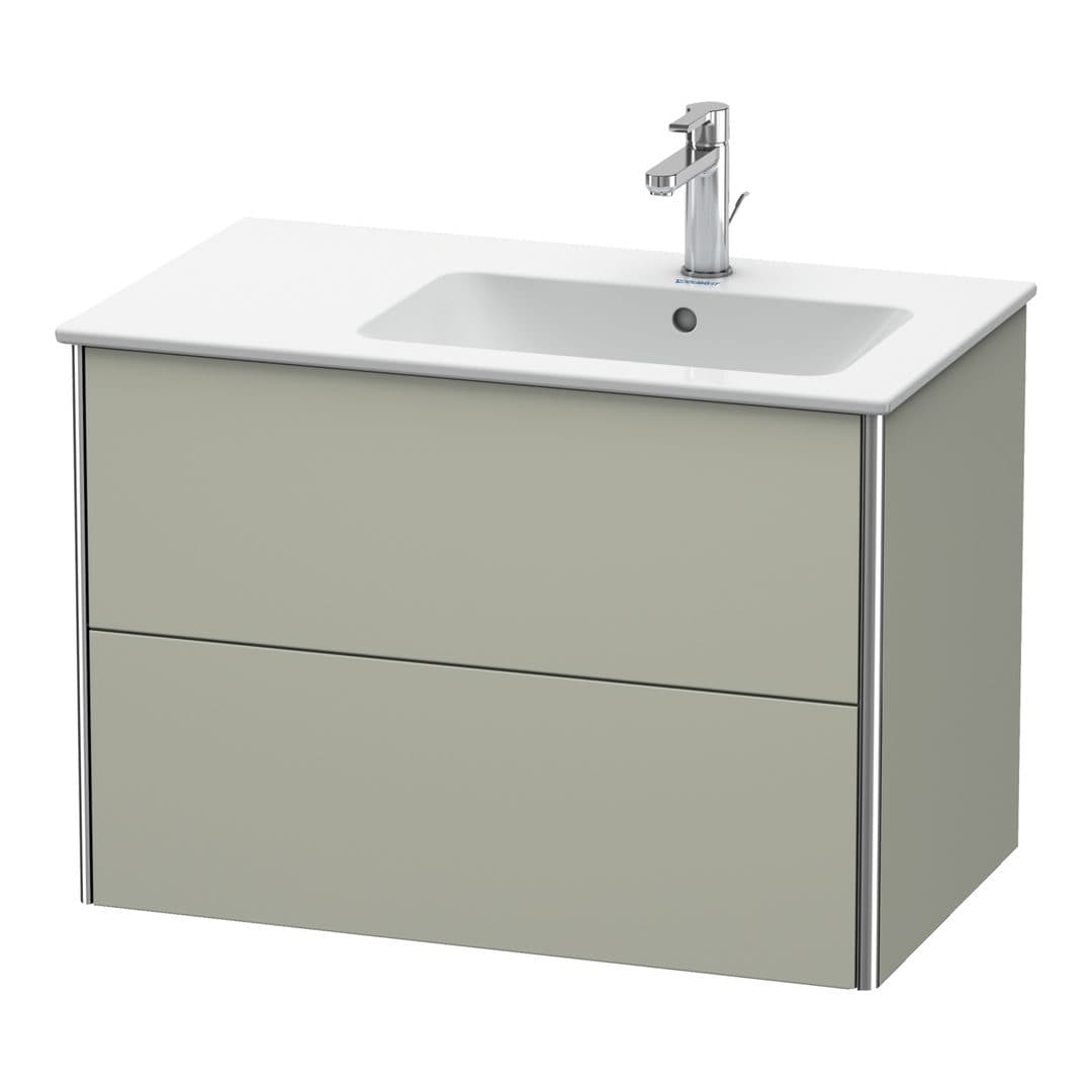 Duravit XSquare – Έπιπλο Νιπτήρα – 810 mm, 2 συρτάρια, νιπτήρας δεξιά – Taupe Satin Matt, Lacquer (XS417706060)