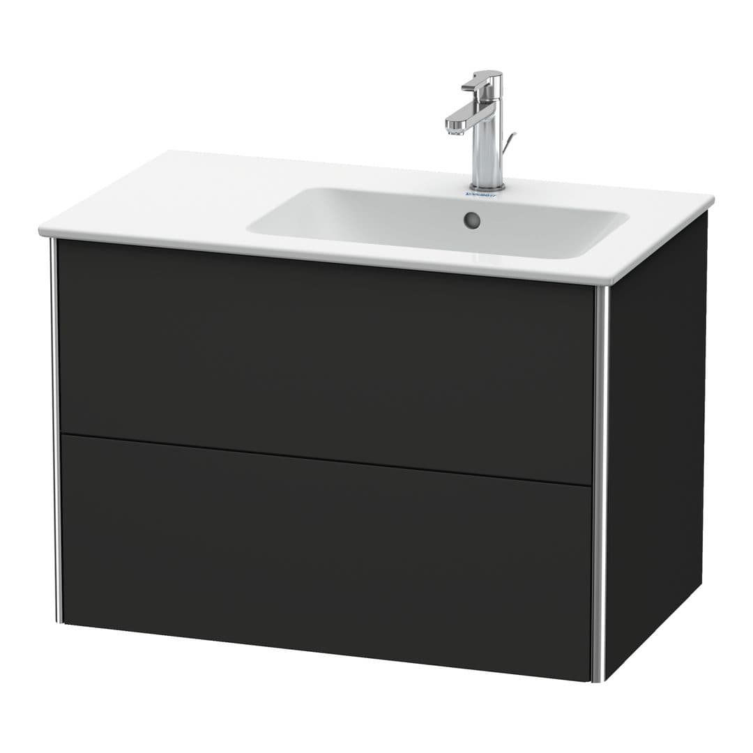 Duravit XSquare – Έπιπλο Νιπτήρα – 810 mm, 2 συρτάρια, νιπτήρας δεξιά – Graphite Super Matt, Decor (XS417708080)