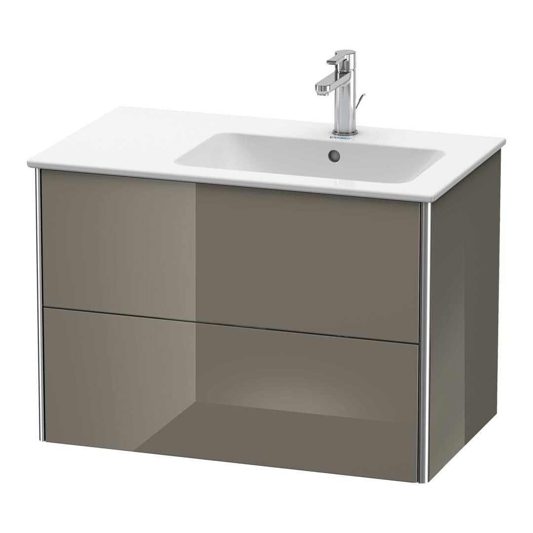 Duravit XSquare – Έπιπλο Νιπτήρα – 810 mm, 2 συρτάρια, νιπτήρας δεξιά – Flannel Grey High Gloss, Lacquer (XS417708989)