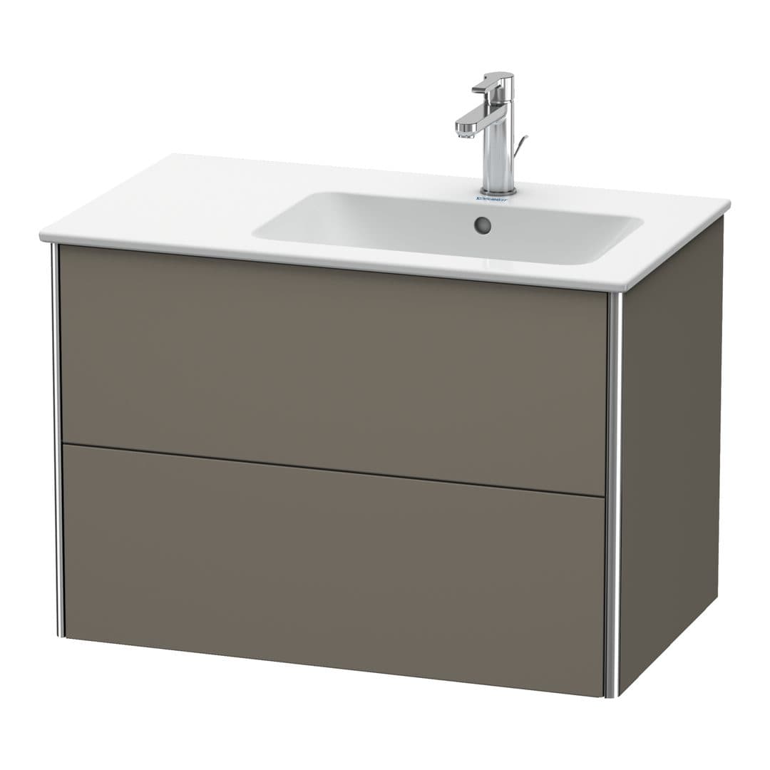 Duravit XSquare – Έπιπλο Νιπτήρα – 810 mm, 2 συρτάρια, νιπτήρας δεξιά – Flannel Grey Satin Matt, Lacquer (XS417709090)