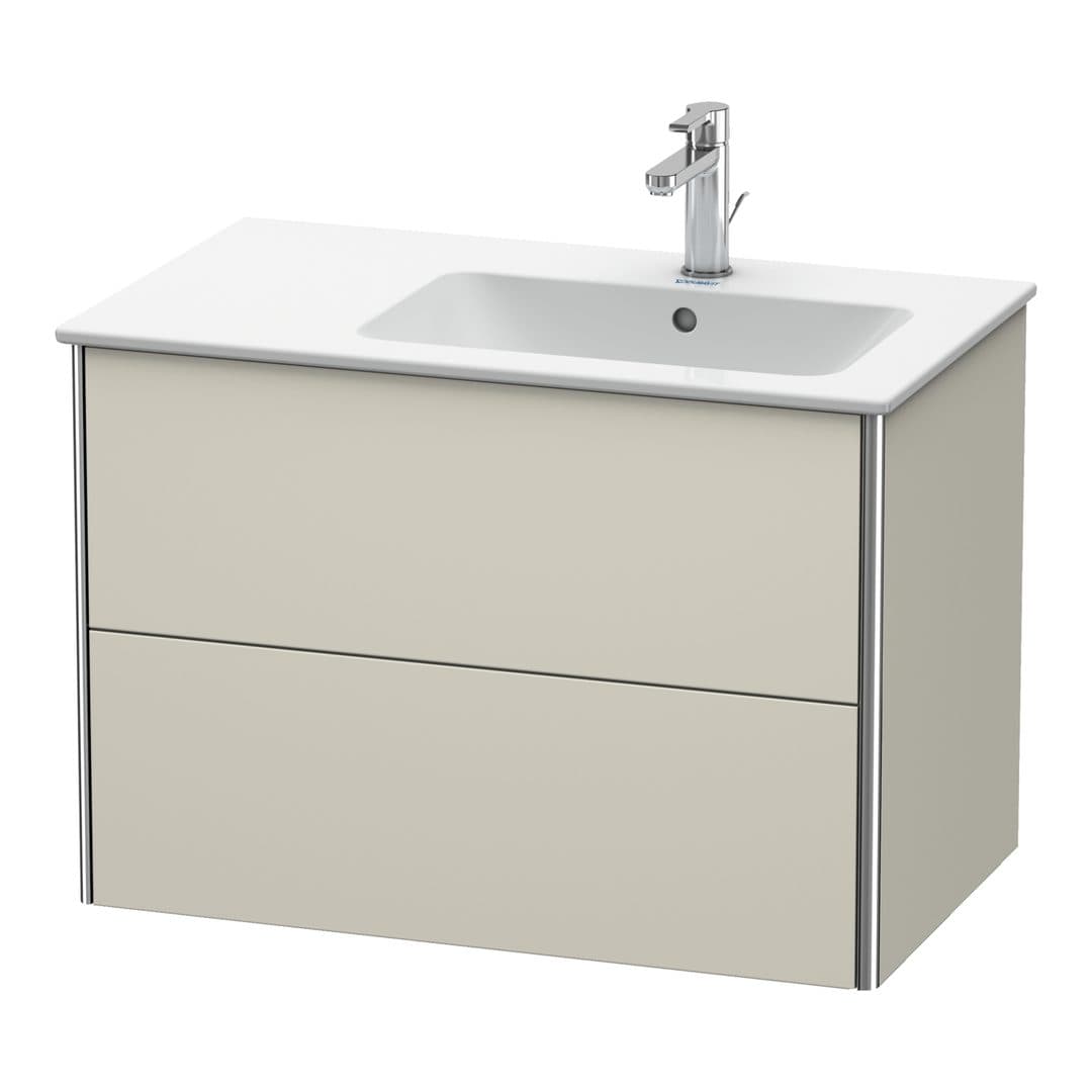 Duravit XSquare – Έπιπλο Νιπτήρα – 810 mm, 2 συρτάρια, νιπτήρας δεξιά – Taupe Matt, Decor (XS417709191)