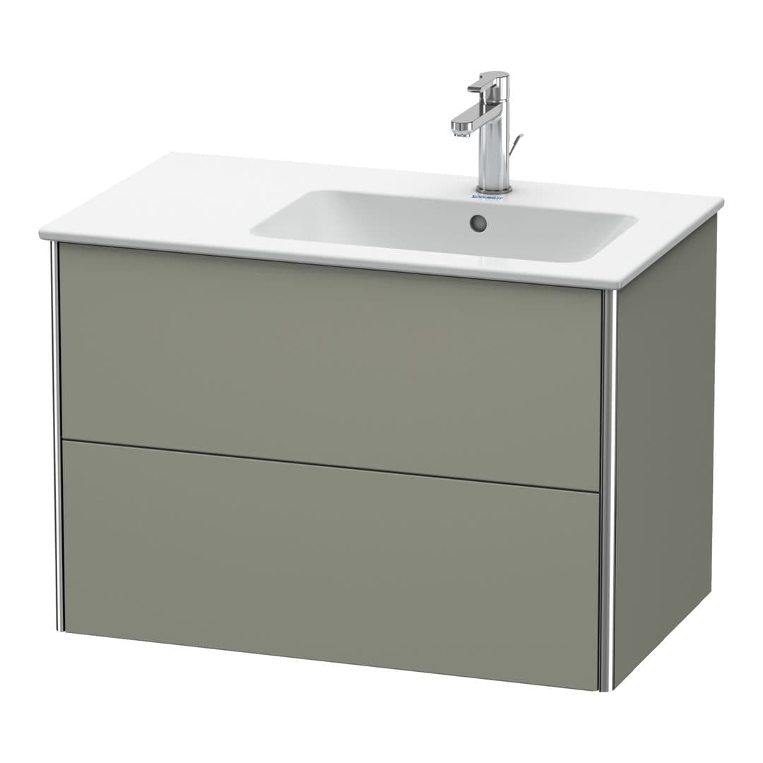 Duravit XSquare – Έπιπλο Νιπτήρα – 810 mm, 2 συρτάρια, νιπτήρας δεξιά – Stone grey Satin Matt, Lacquer (XS417709292)