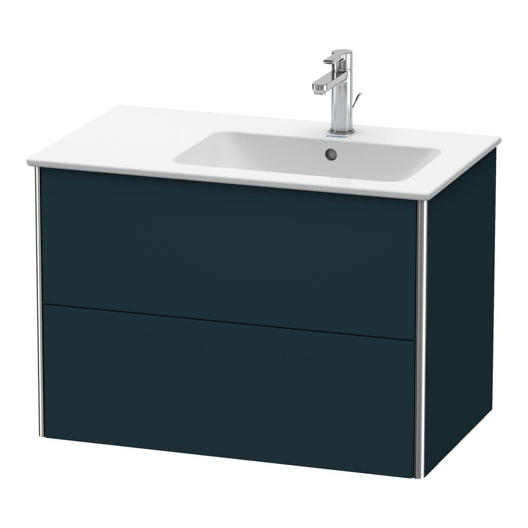 Duravit XSquare – Έπιπλο Νιπτήρα – 810 mm, 2 συρτάρια, νιπτήρας δεξιά – Night blue Satin Matt, Lacquer (XS417709898)