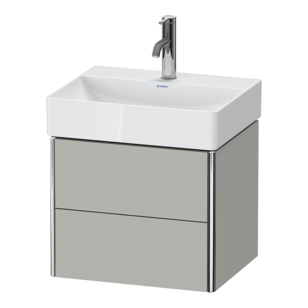 Duravit XSquare – Έπιπλο Νιπτήρα – 484 mm, 2 συρτάρια, νιπτήρας κέντρο, Compact – Concrete grey Matt, Decor (XS430500707)