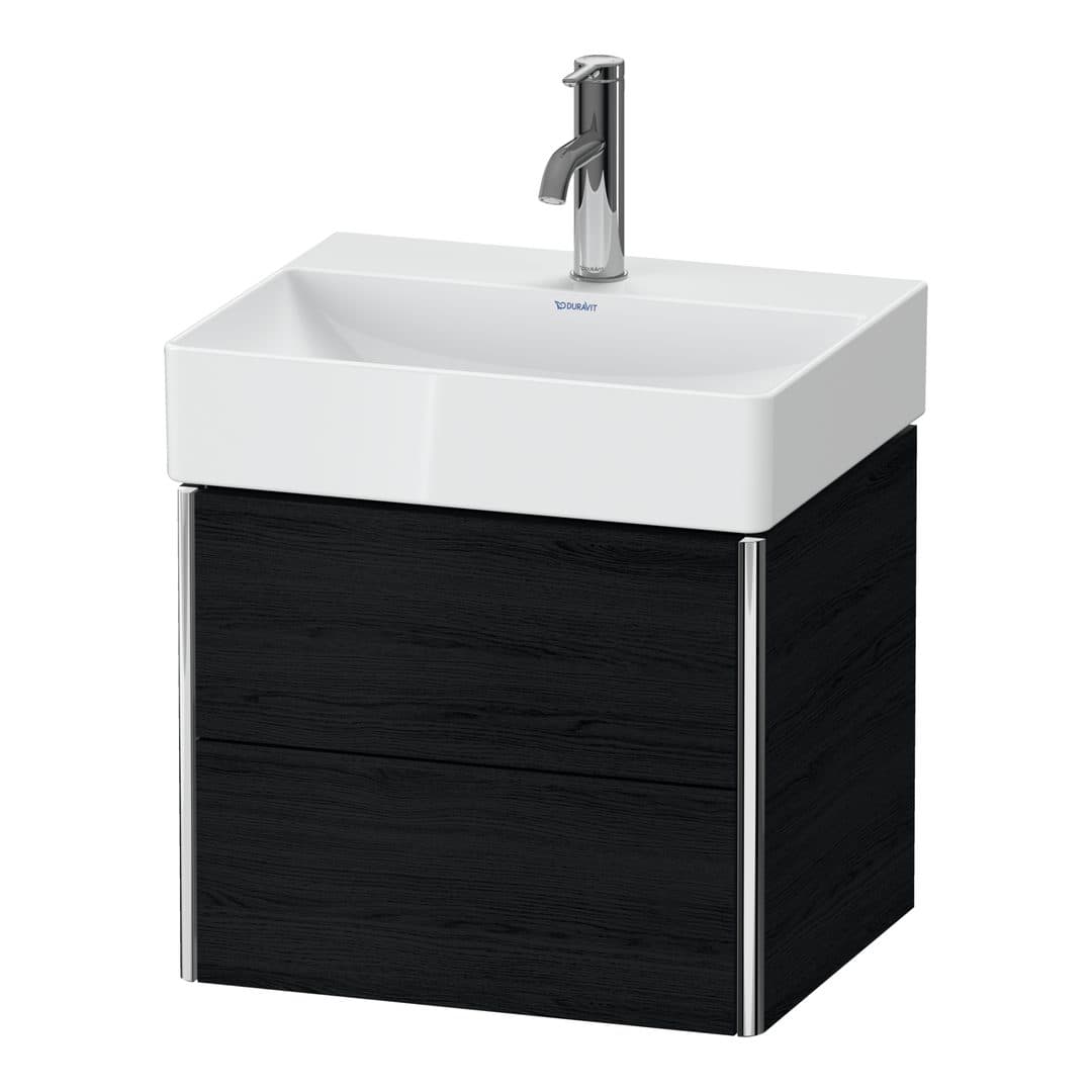 Duravit XSquare – Έπιπλο Νιπτήρα – 484 mm, 2 συρτάρια, νιπτήρας κέντρο, Compact – Black oak Matt, Decor (XS430501616)