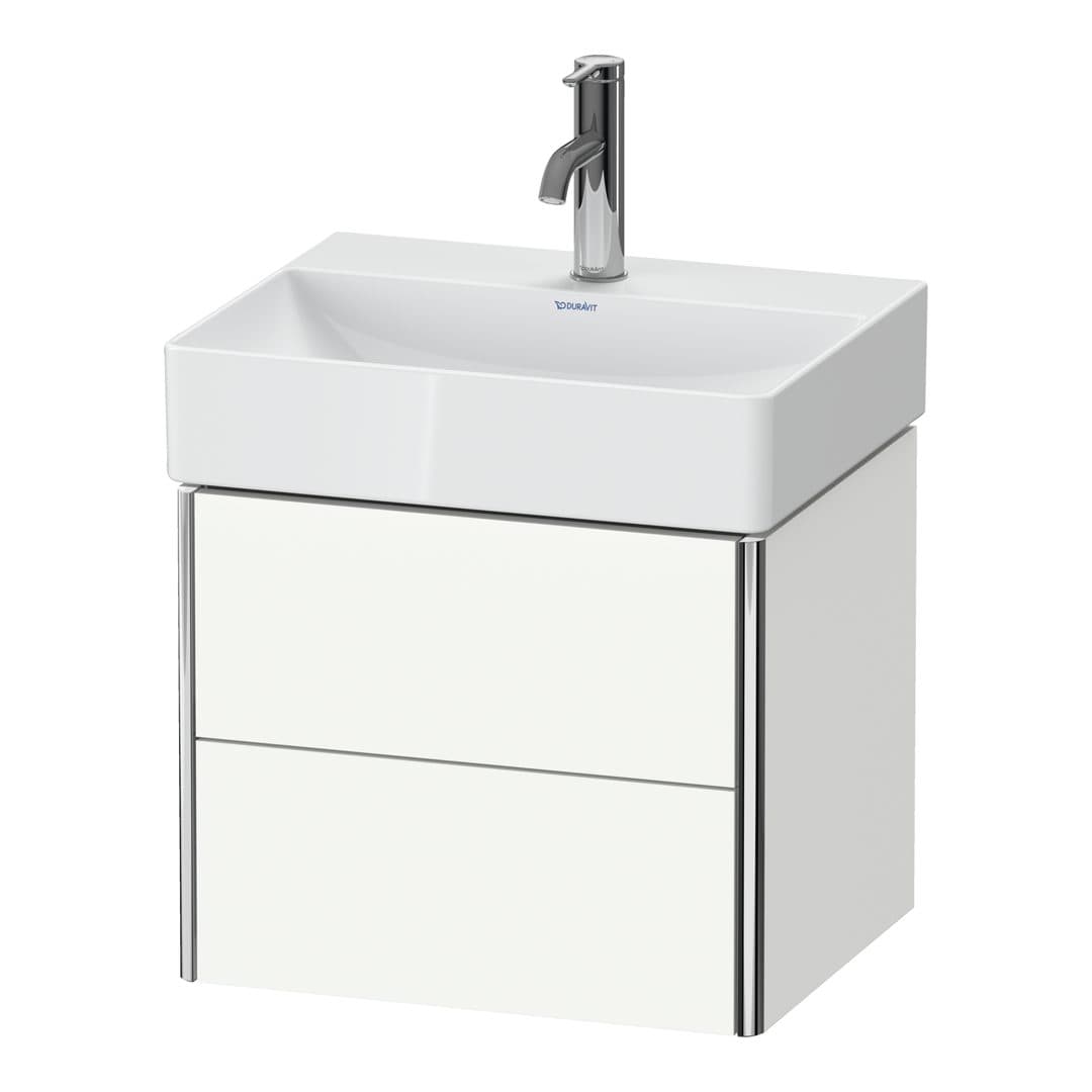 Duravit XSquare – Έπιπλο Νιπτήρα – 484 mm, 2 συρτάρια, νιπτήρας κέντρο, Compact – White Satin Matt, Lacquer (XS430503636)