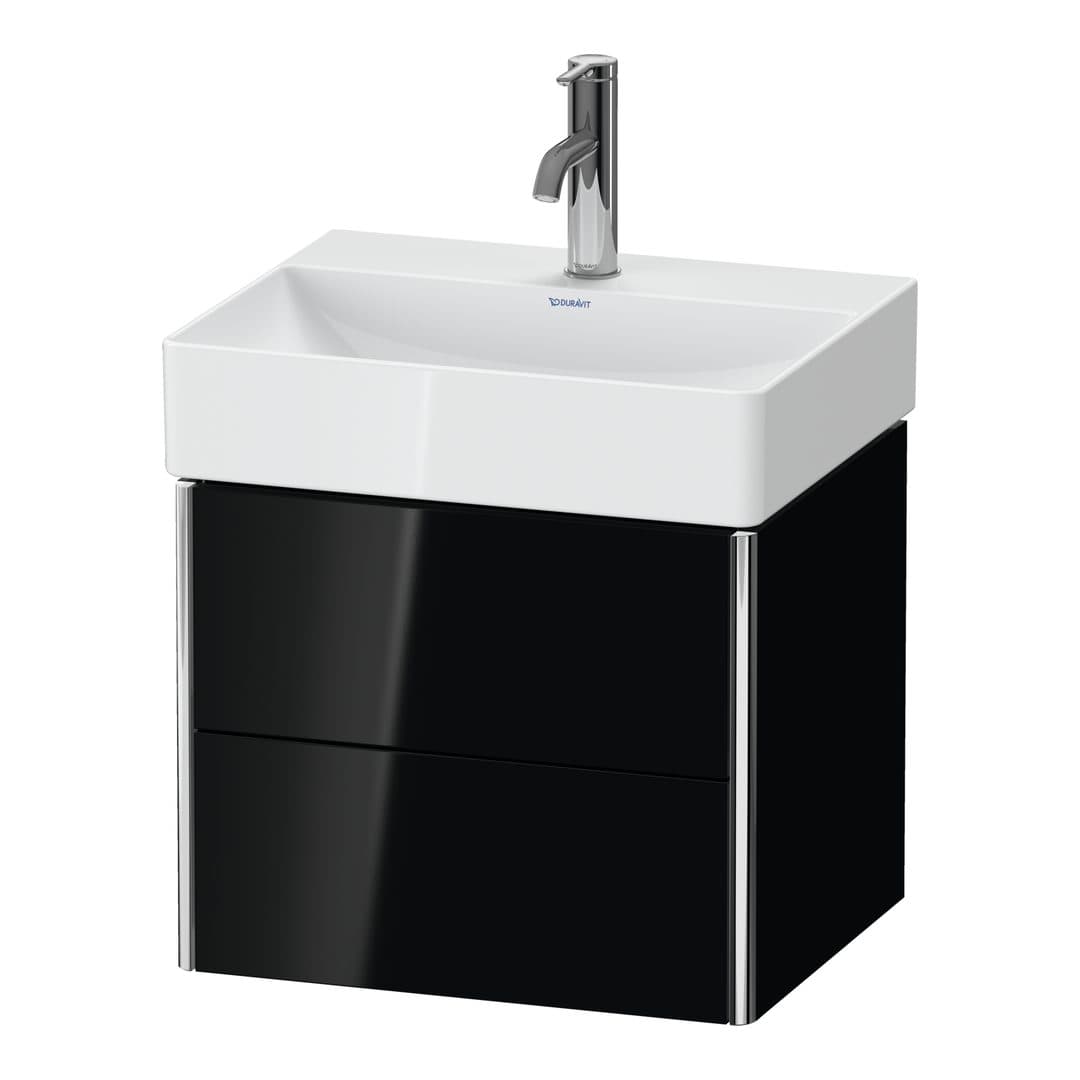 Duravit XSquare – Έπιπλο Νιπτήρα – 484 mm, 2 συρτάρια, νιπτήρας κέντρο, Compact – Black High Gloss, Lacquer (XS430504040)