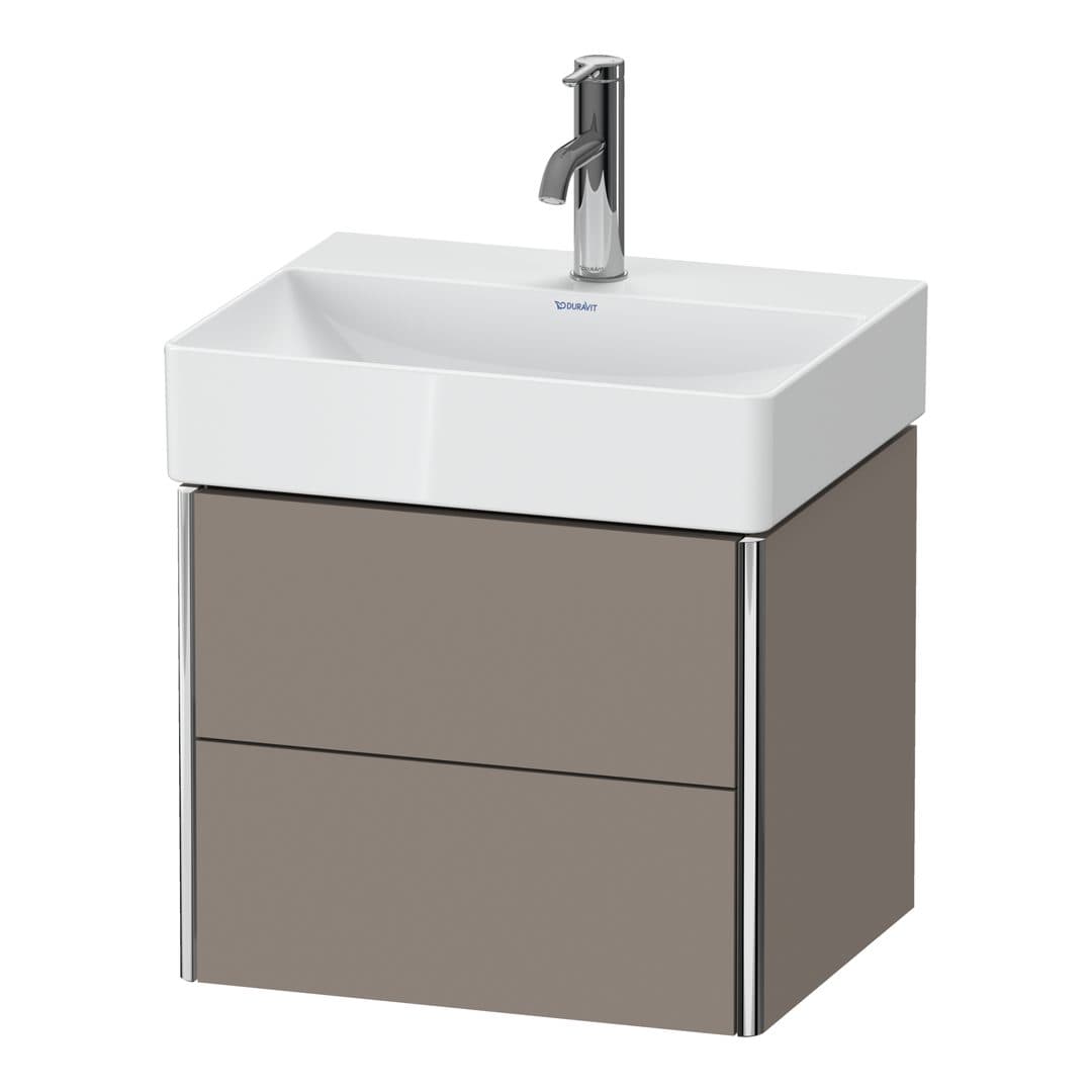 Duravit XSquare – Έπιπλο Νιπτήρα – 484 mm, 2 συρτάρια, νιπτήρας κέντρο, Compact – Basalte Matt, Decor (XS430504343)
