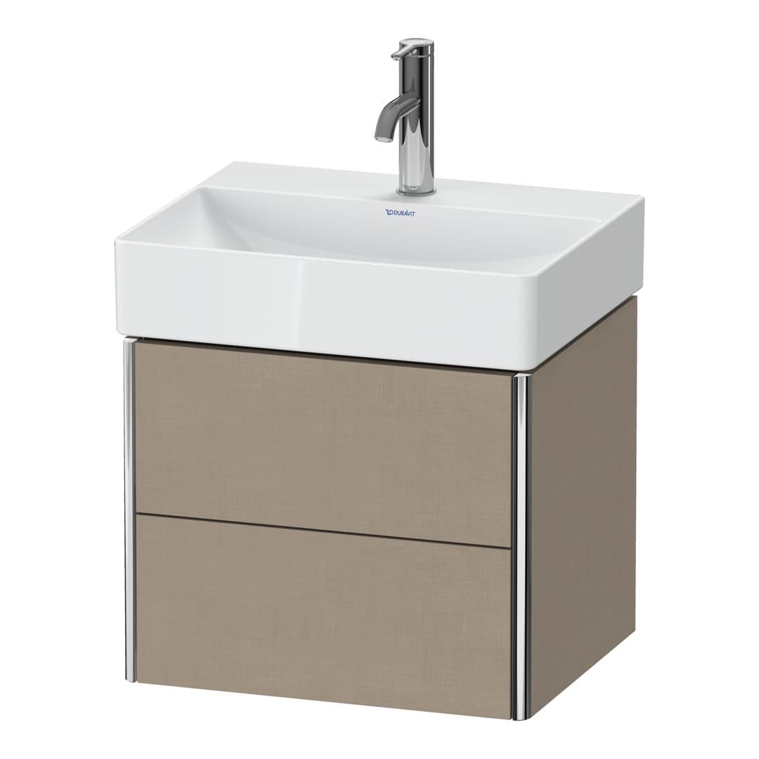 Duravit XSquare – Έπιπλο Νιπτήρα – 484 mm, 2 συρτάρια, νιπτήρας κέντρο, Compact – Linen Matt, Decor (XS430507575)