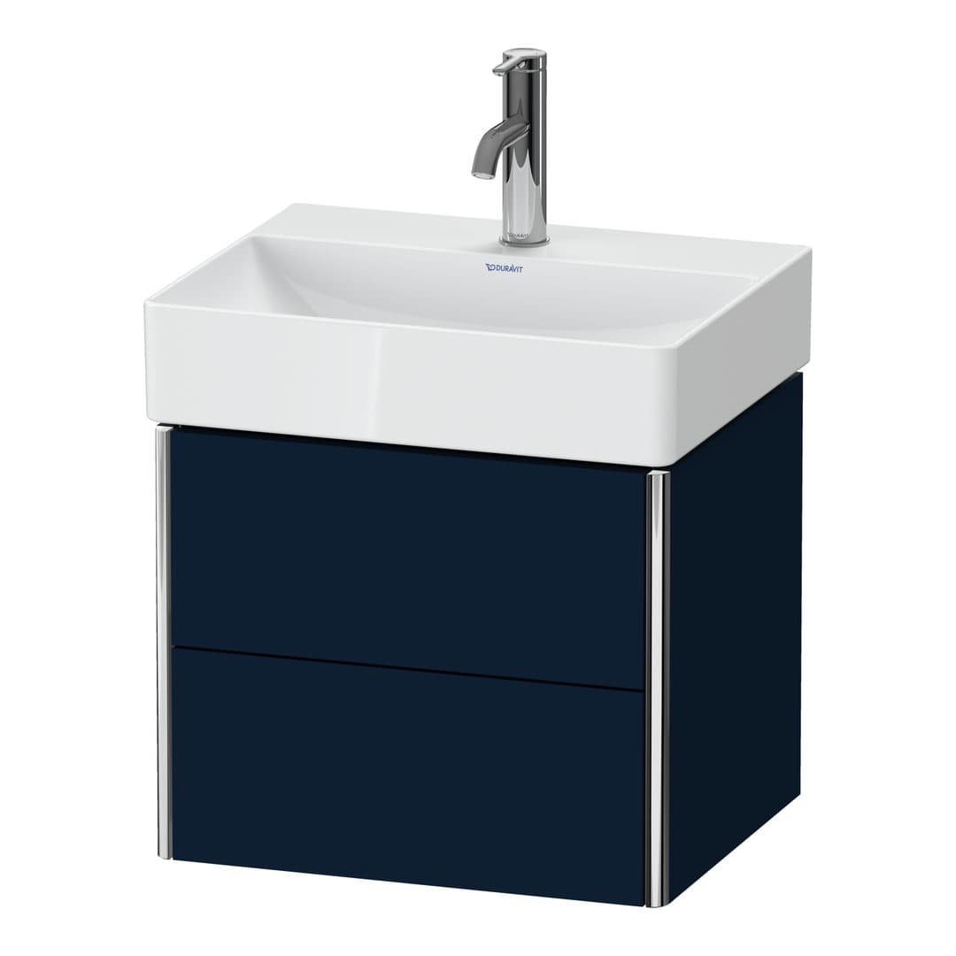 Duravit XSquare – Έπιπλο Νιπτήρα – 484 mm, 2 συρτάρια, νιπτήρας κέντρο, Compact – Night blue Satin Matt, Lacquer (XS430509898)