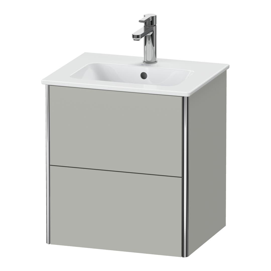 Duravit XSquare – Έπιπλο Νιπτήρα – 510 mm, 2 συρτάρια, νιπτήρας κέντρο, Compact – Concrete grey Matt, Decor (XS430600707)