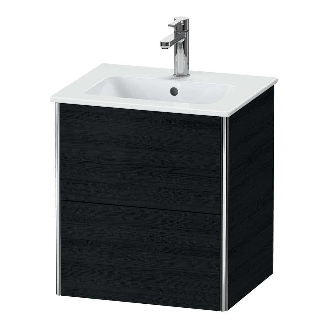 Duravit XSquare – Έπιπλο Νιπτήρα – 510 mm, 2 συρτάρια, νιπτήρας κέντρο, Compact – Black oak Matt, Decor (XS430601616)