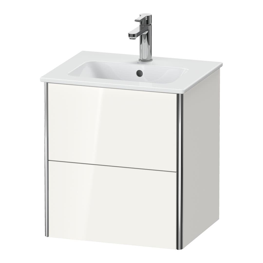 Duravit XSquare – Έπιπλο Νιπτήρα – 510 mm, 2 συρτάρια, νιπτήρας κέντρο, Compact – White High Gloss, Decor (XS430602222)