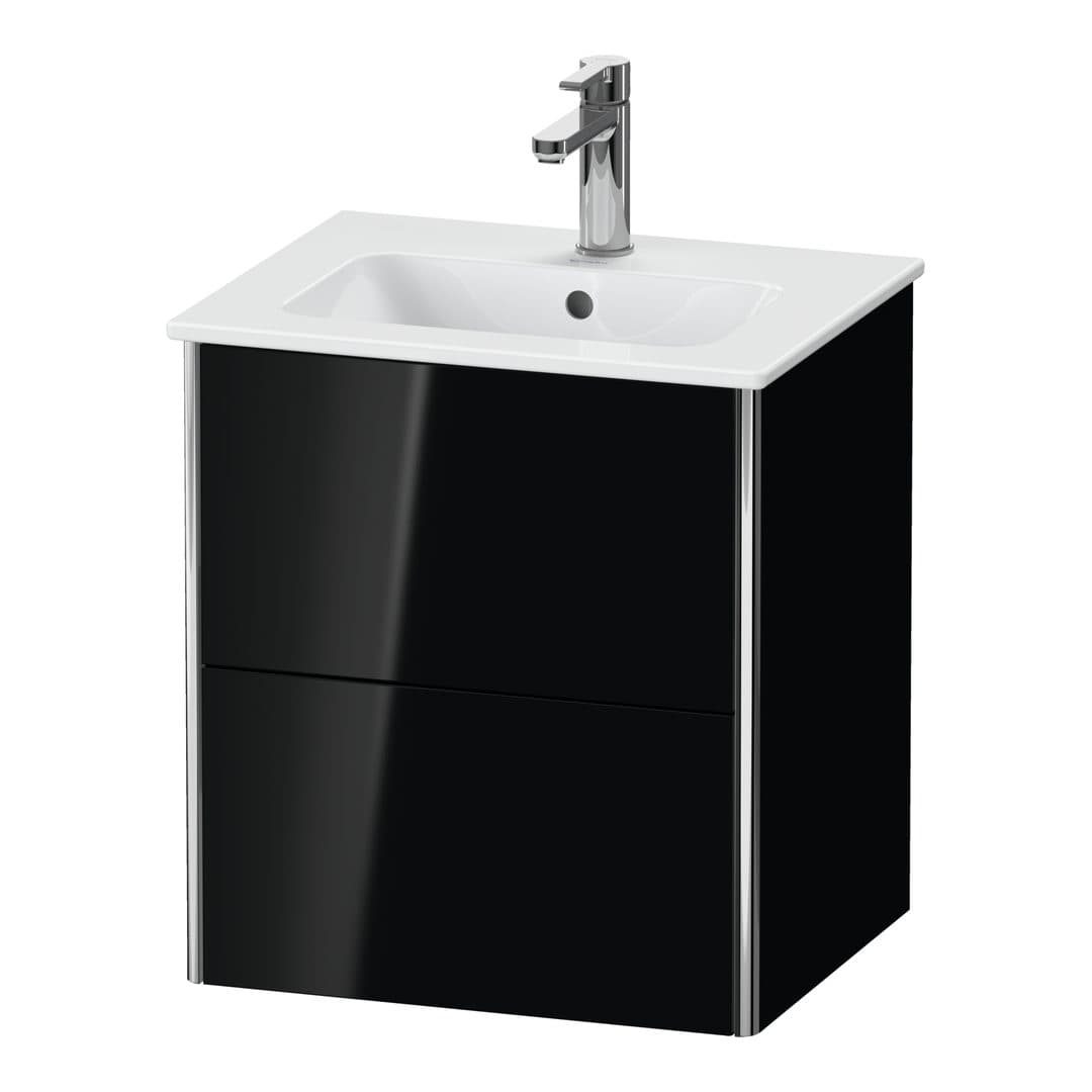 Duravit XSquare – Έπιπλο Νιπτήρα – 510 mm, 2 συρτάρια, νιπτήρας κέντρο, Compact – Black High Gloss, Lacquer (XS430604040)